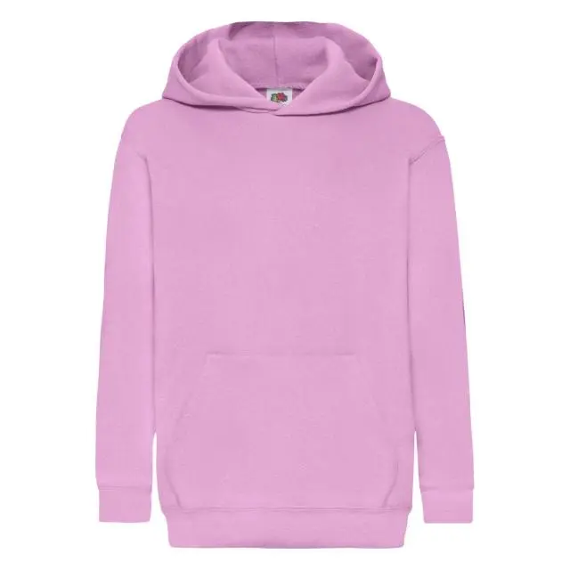Fruit of the Loom Hooded Sweatshirt Hoodie in Light Pink | Size: 5-6 Years