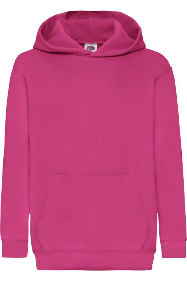 Fruit of the Loom Hooded Sweatshirt Hoodie in Fuchsia | Size: 5-6 Years
