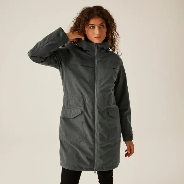 Regatta Women's 'Romine II' Waterproof Parka Jacket in Grey | Size: 8