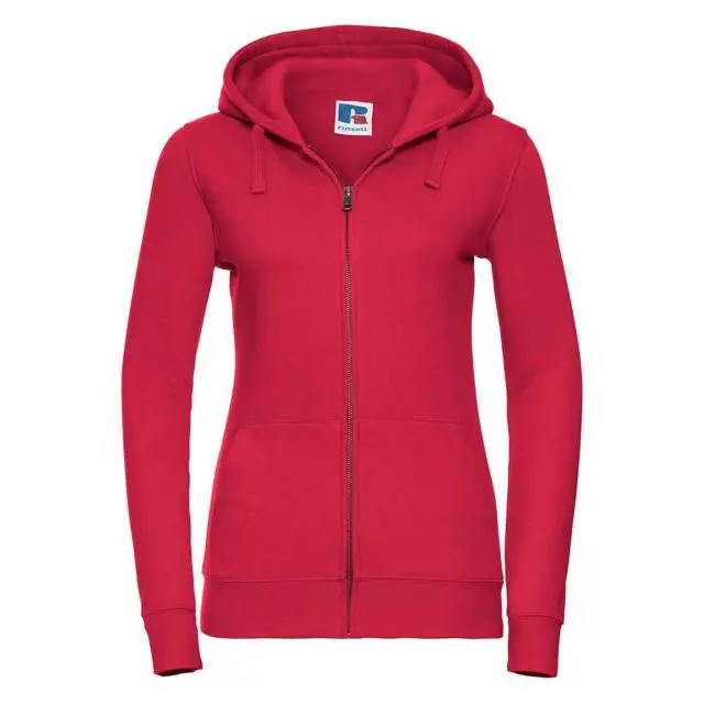 Russell Women's Authentic Full Zip Hoodie in Red 