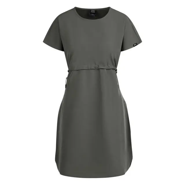Trespass Women's Lidia Round Neck Cotton Dress in Olive 