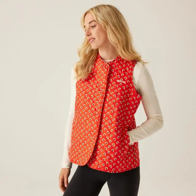 Regatta Women's 'Orla Kiely' Quilted Bodywarmer in Red 