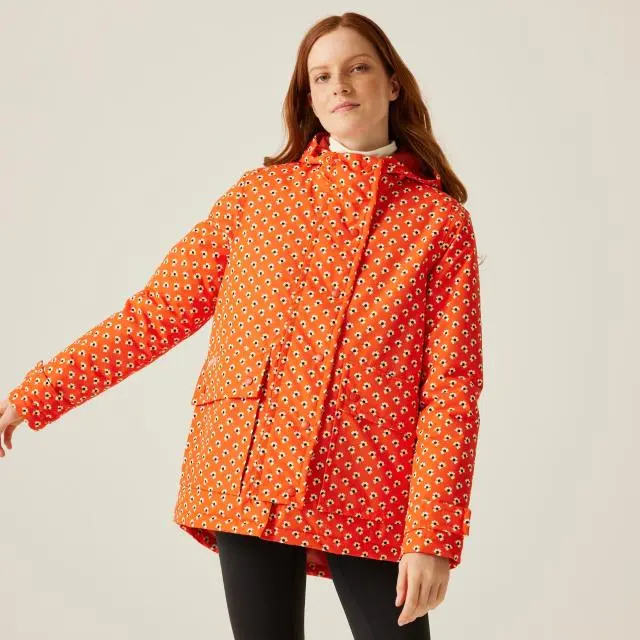 Regatta Women's 'Orla Kiely' Mid Length Waterproof Jacket in Red | Size: 10