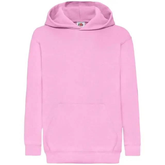 Fruit of the Loom Classic 80 20 Hoodie in Light Pink | Size: 7-8 Years