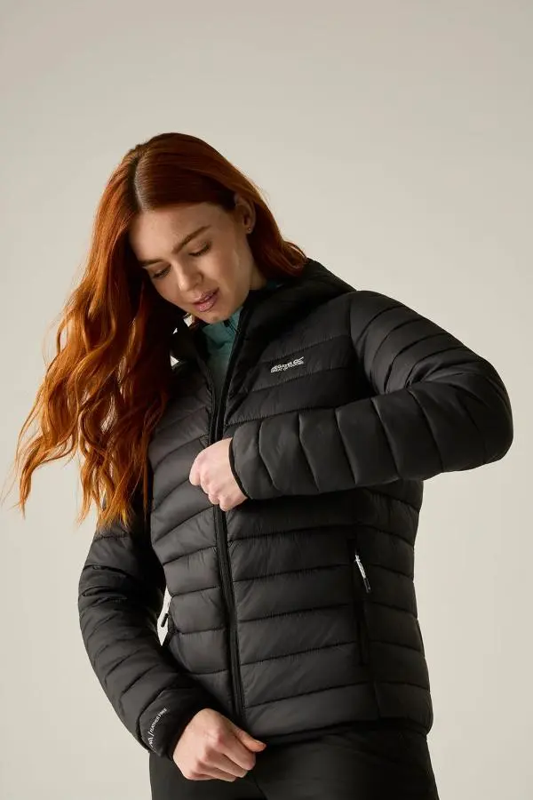 Regatta Women's Marizion Hooded Puffer Jacket in Jet Black 