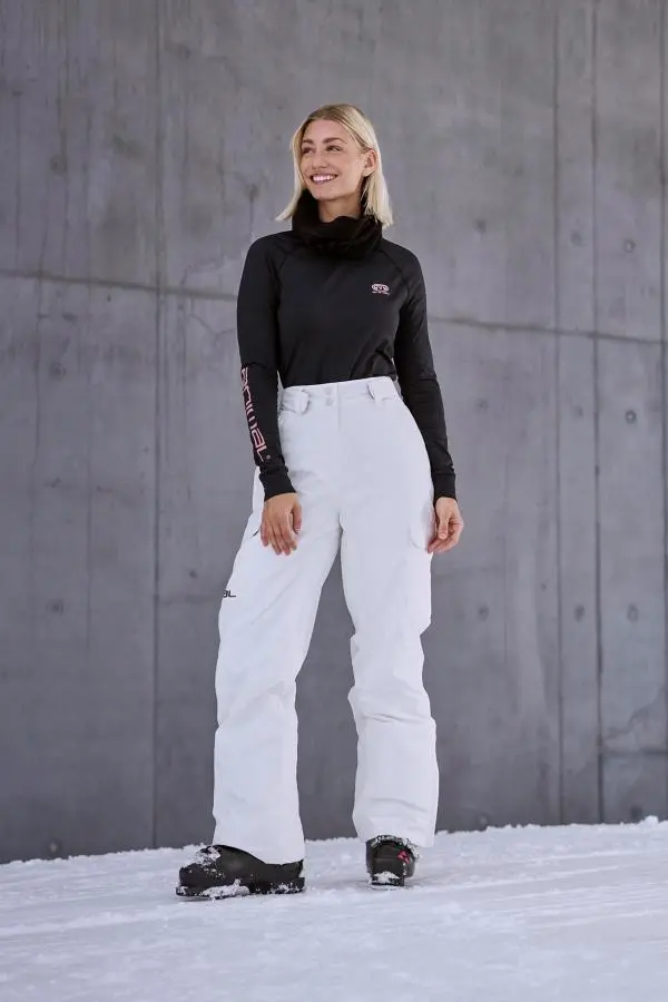 Animal Women's 'Glaze' Insulated Snow Pants Warm Adjustable Waist Warm Winter Trouser in White 