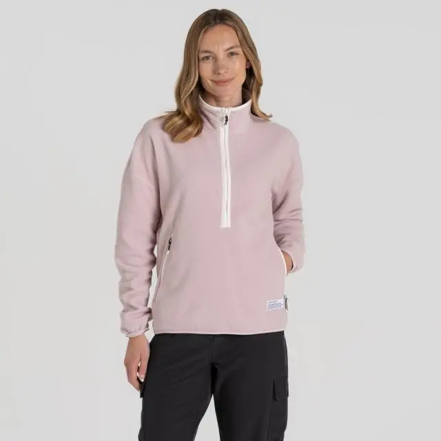 Craghoppers Women's CO2 Renu' Half Zip Fleece in Pink | Size: 14