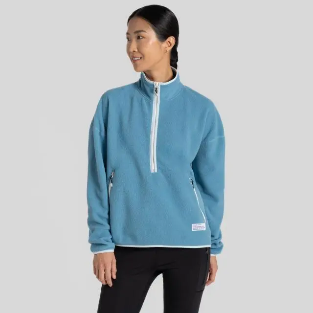 Craghoppers Women's CO2 Renu' Half Zip Fleece in Blue | Size: 16
