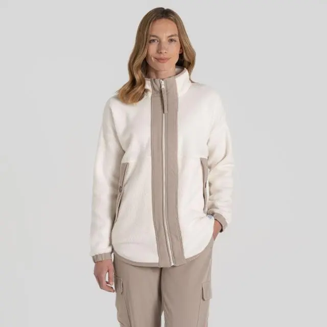 Craghoppers Women's CO2Renu Borg Fleece Steppes Jacket in Cream | Size: 12