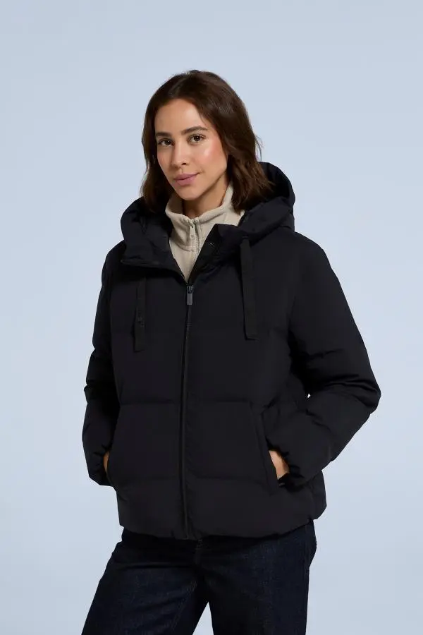 Animal Women's 'Cosi Cloud' Water Resistant Breathable Thermal Tested Down Jacket in Jet Black | Size: 18