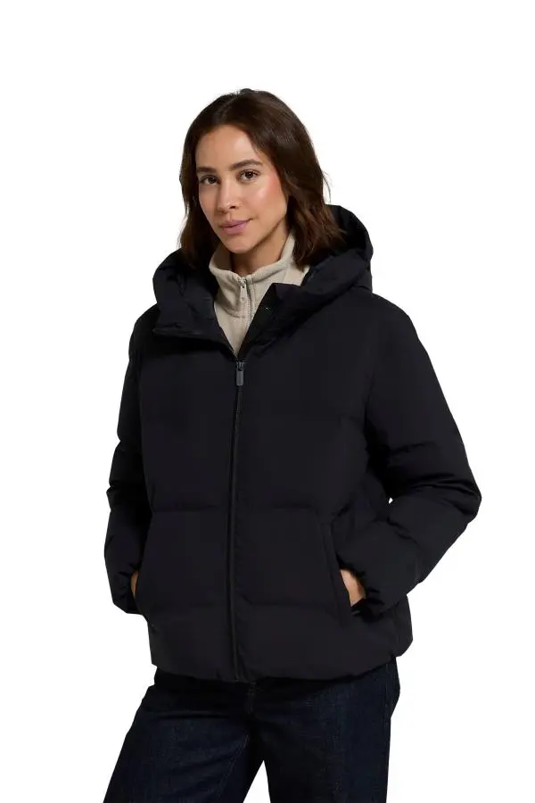 Animal Women's 'Cosi Cloud' Water Resistant Breathable Thermal Tested Down Jacket in Jet Black 