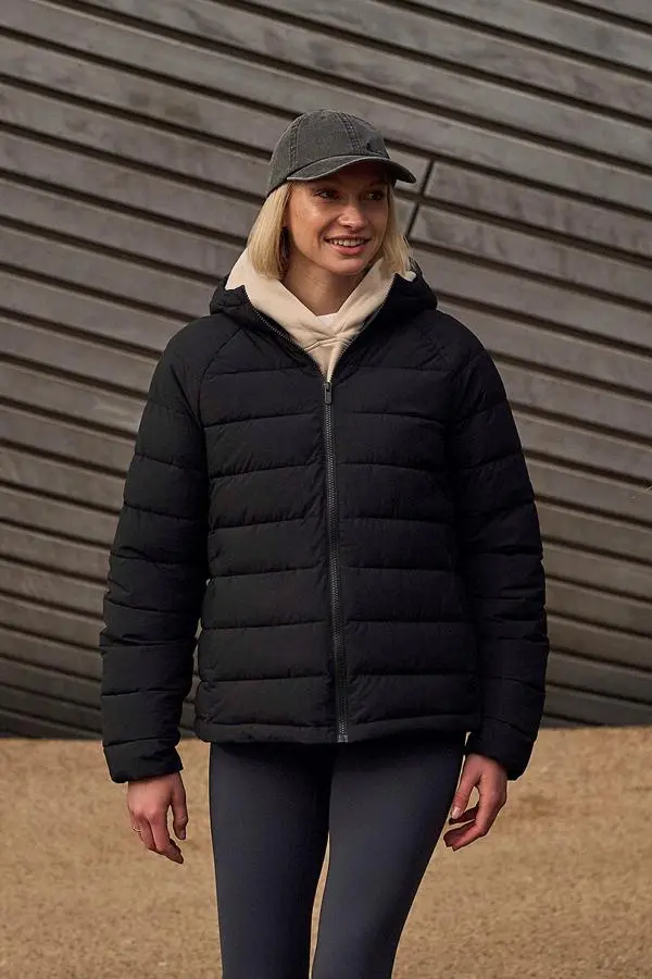 Animal Women's 'Light Cloud Cosi' Water Resistant Zipped Pockets Cosy Padded Jacket in Jet Black 