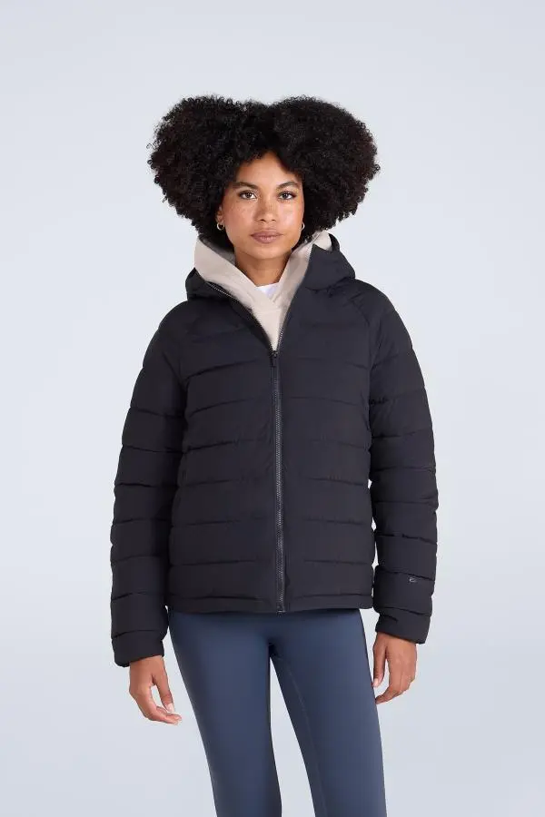 Animal Women's 'Light Cloud Cosi' Water Resistant Zipped Pockets Cosy Padded Jacket in Jet Black 