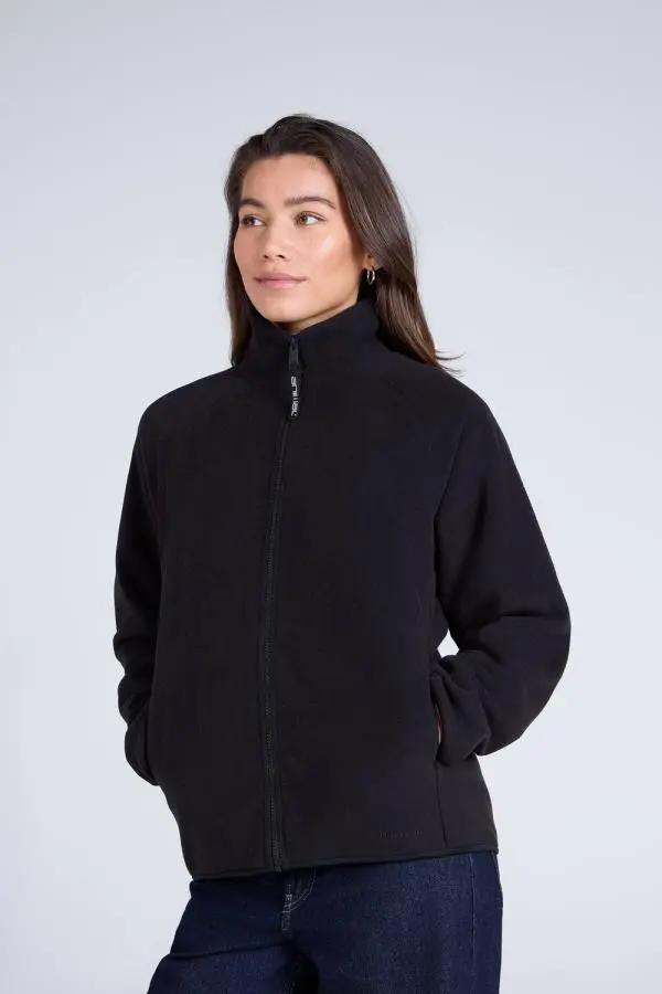 Animal Women's 'Stockholm' Full Zip Breathable Soft Warm & Cosy Snug Fit Fleece in Jet Black 