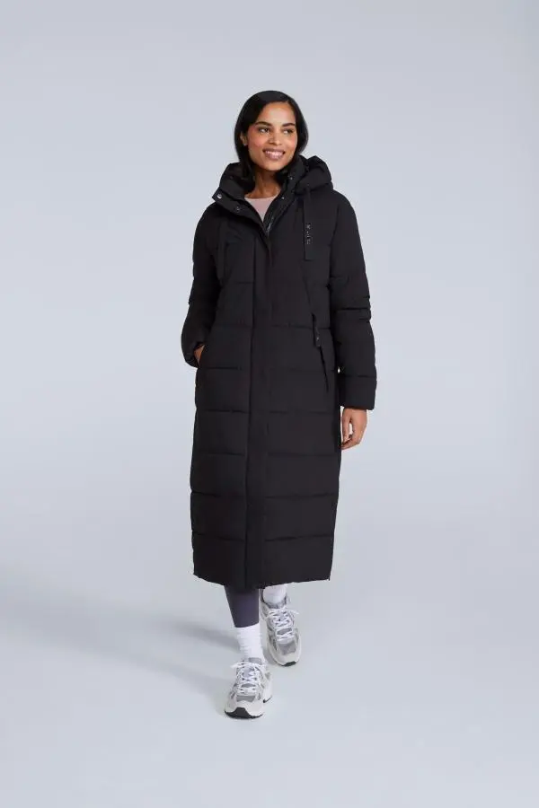 Animal Women's 'Comfort Cloud' Water Resistant Thermal Tested Detachable Hood Coat in Jet Black 