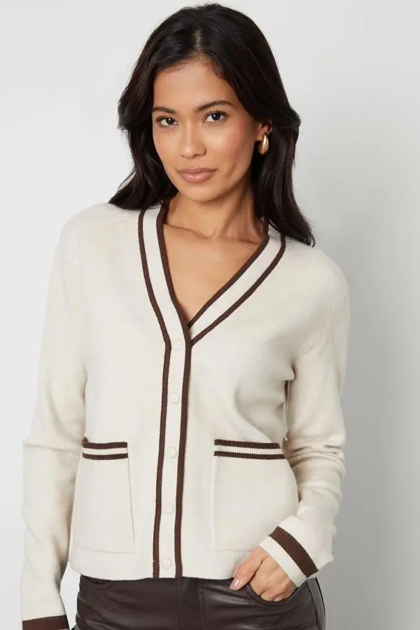 Contrast Edge Knitted Cardigan