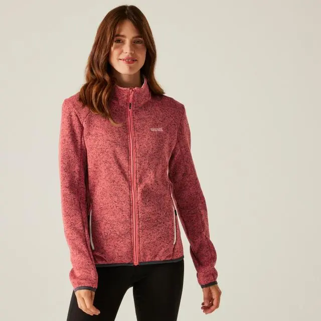Regatta Women's Newhill II Full Zip Marl Active Fleece in Bright Pink 