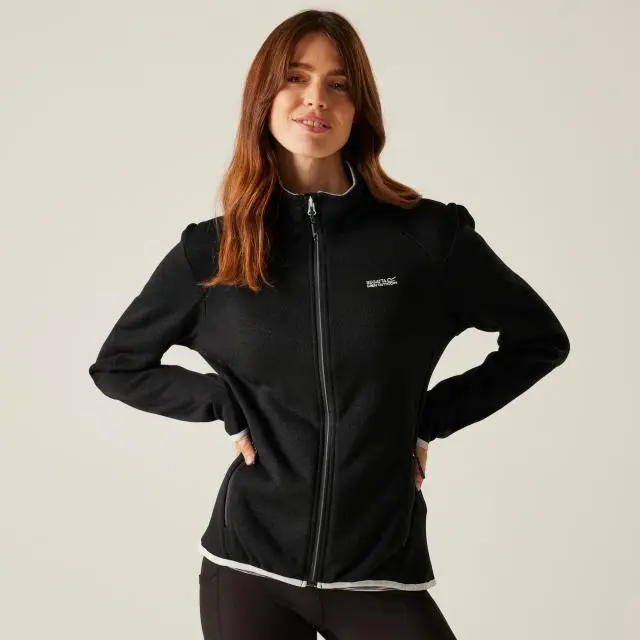 Regatta Women's Newhill II Full Zip Marl Active Fleece in Black 