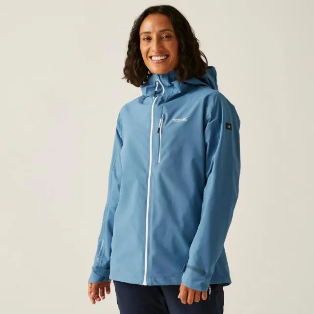 Regatta Women's 'Birchdale' Waterproof Shell Jacket in Mid Blue | Size: 8