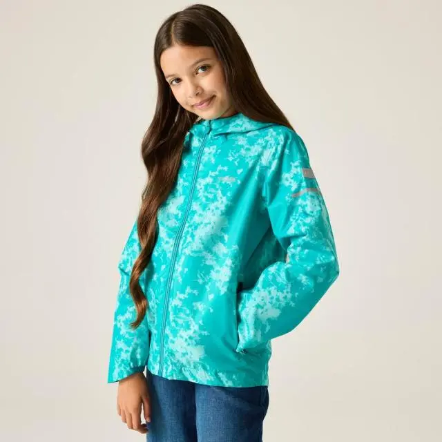 Regatta Printed Lever Waterproof Shell Jacket in Turquoise 