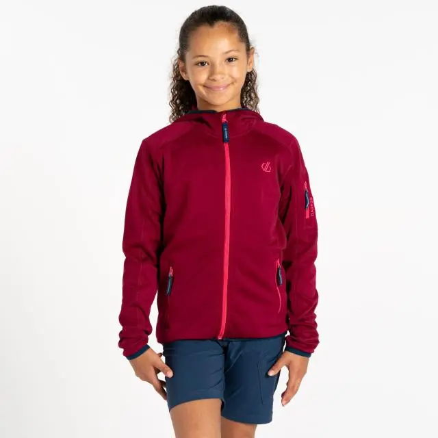 Dare 2b Explore Full Zip Active Hooded Fleece in Red 