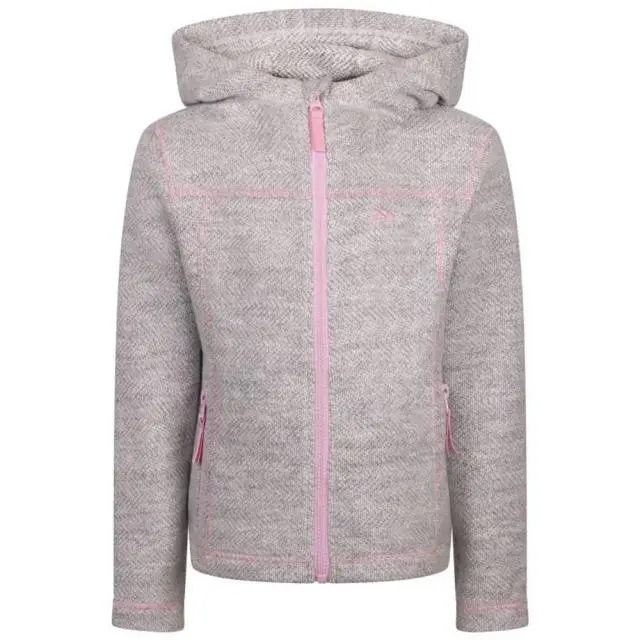 Trespass Girl's Shawna Fleece Full Zip Hoodie in White | Size: 11-12 Years