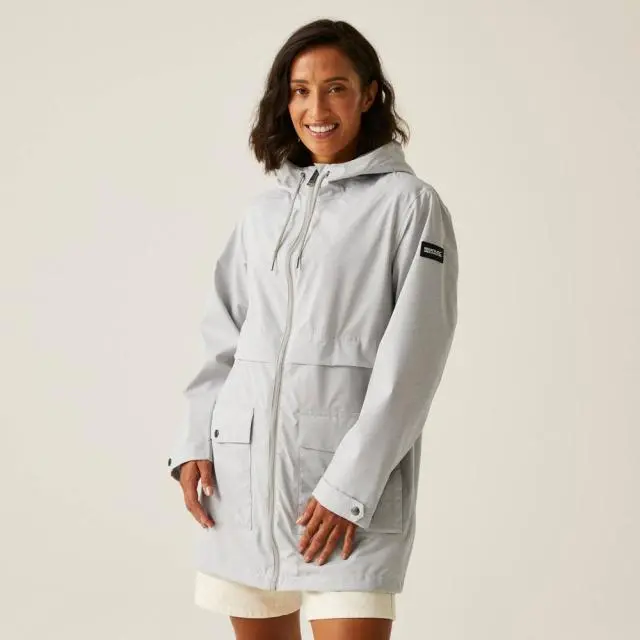 Regatta Women's Navaeh Waterproof Breathable Shell Jacket in Light Grey 