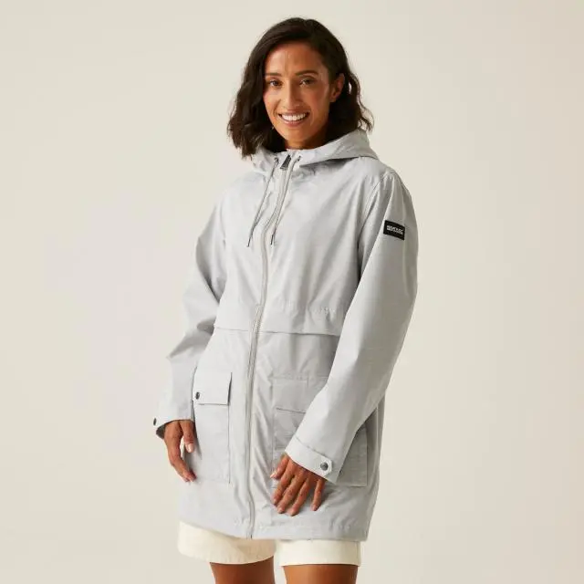Regatta Women's Navaeh Waterproof Breathable Shell Jacket in Light Grey 