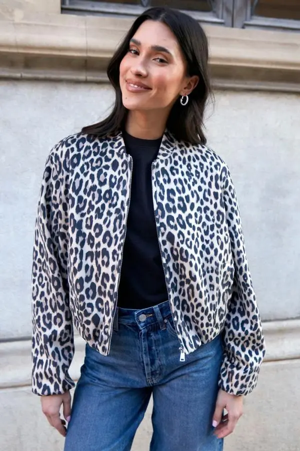Bubble Hem Suedette Bomber Jacket