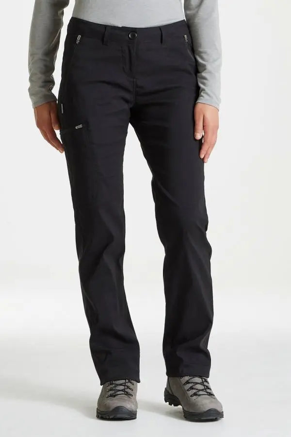 Craghoppers Women's 'Expert Kiwi Pro' Stretch Trousers in Black | Size: 10