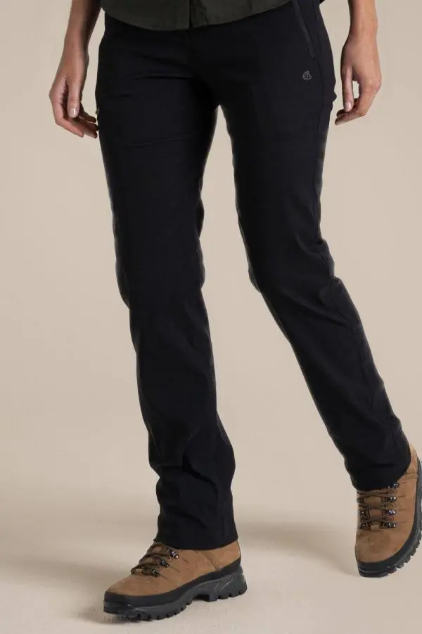Craghoppers Women's Expert Kiwi Pro' Stretch Water Repellent Trousers in Black 