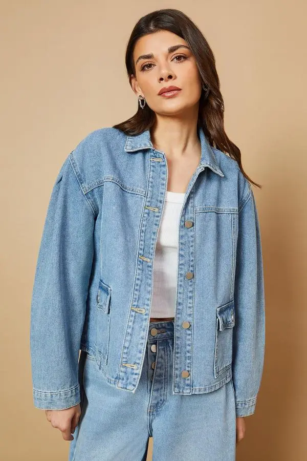 Denim Jacket With Patch Pockets