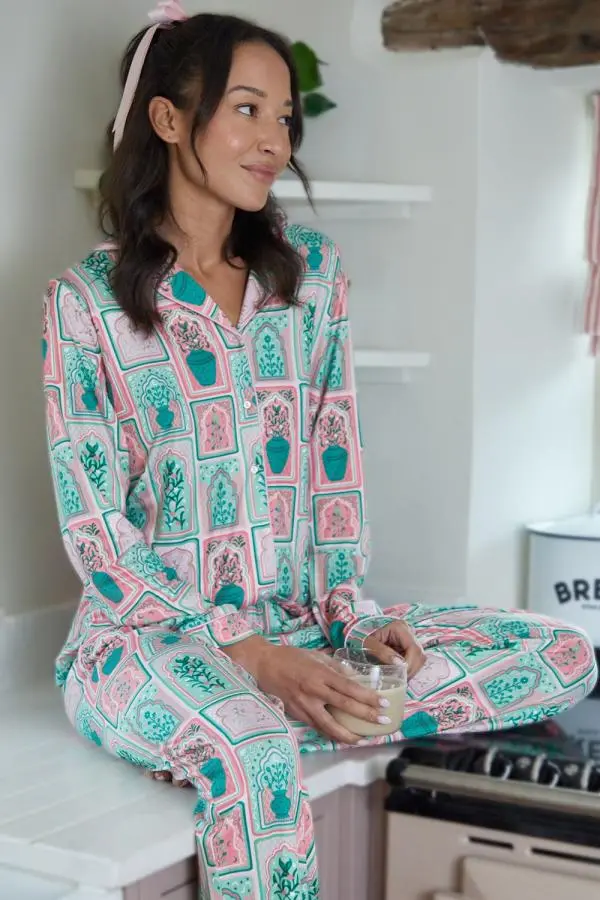 Printed Long Button-Through Pyjama Set