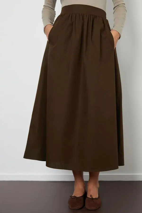 Cotton Maxi Skirt with Pockets