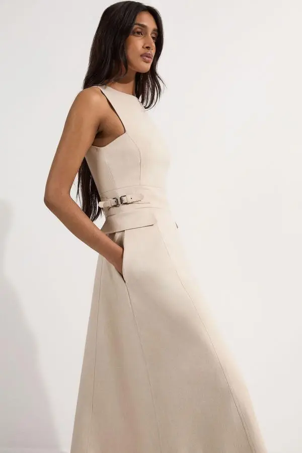 Tailored Marl Midi Dress