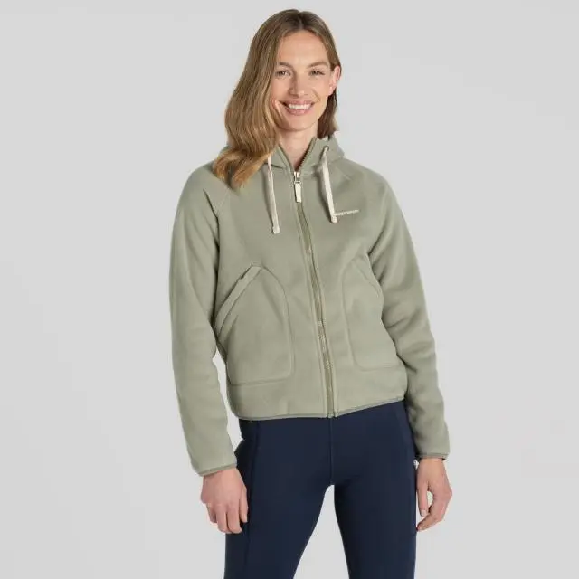 Craghoppers Women's 'Grainne' Hooded Full Zip Fleece Jacket in Dark Green | Size: 18