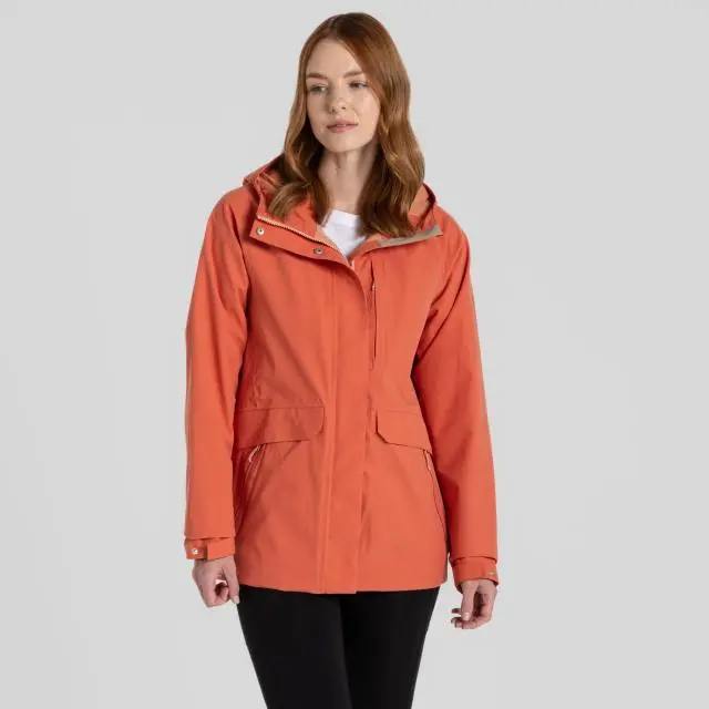 Craghoppers Women's Caldbeck Wind-Resistant AquaDry Waterproof Jacket in Red | Size: 12