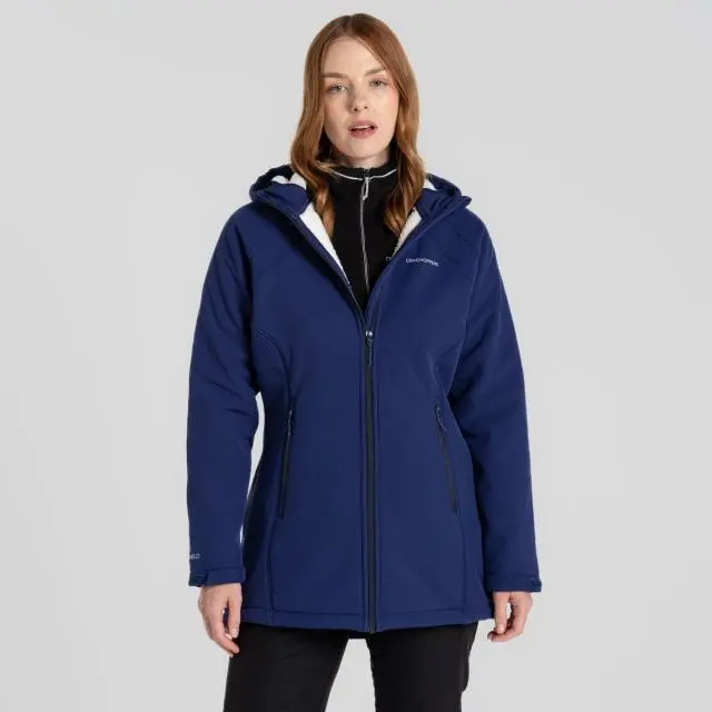 Craghoppers Women's 'Gwen' Waterproof Hooded Softshell Jacket in Blue | Size: 12