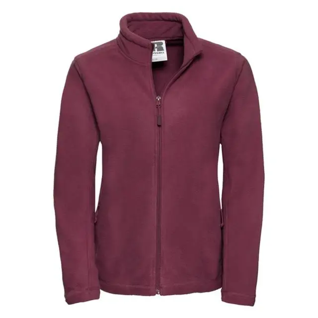 Russell Women's Full Zip Outdoor Fleece Jacket in Burgundy 