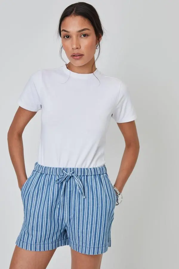 Pull On Denim Shorts