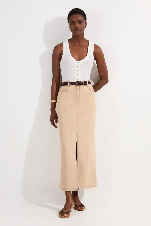 Denim Maxi Skirt