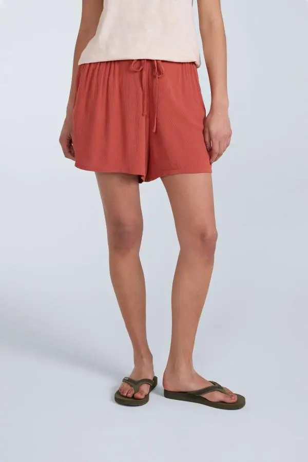 Animal Women's 'Ria' Lightweight Comfortable Texture Beach Shorts in Terracotta 