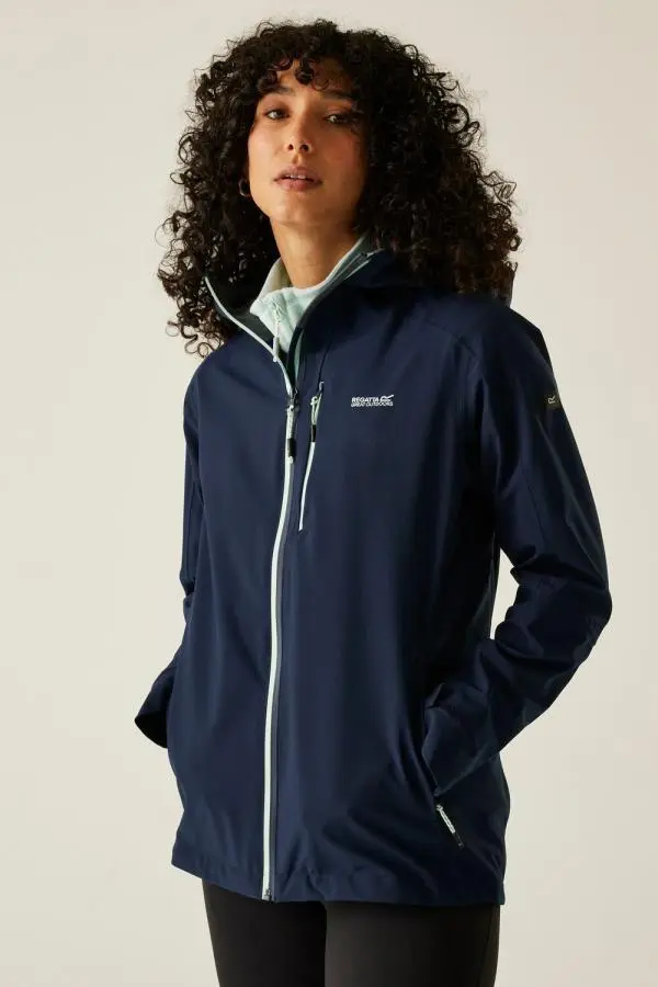 Regatta Women's Birchdale Waterproof Hooded Shell Jacket in Mid Navy 