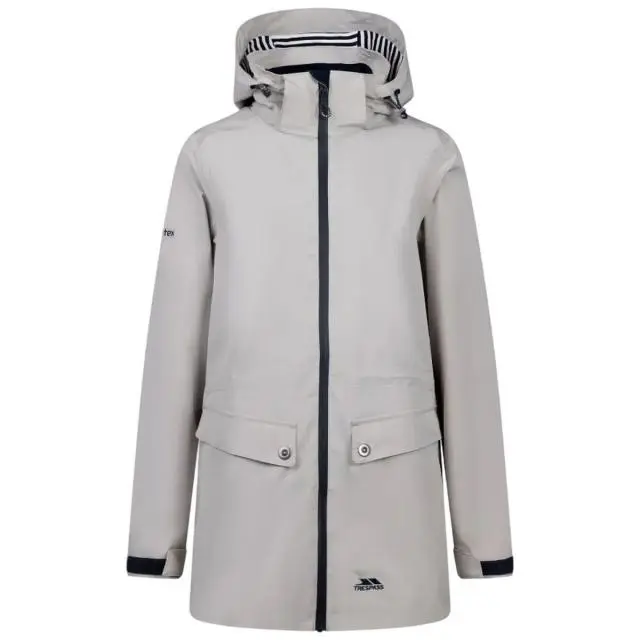 Trespass Women's Tiverton Waterproof Jacket in Light Stone 