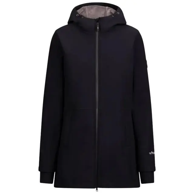 Trespass Women's Priya Long Length Soft Shell Jacket in Black | Size: 2XL