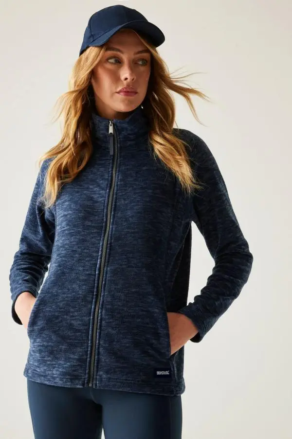 Regatta Women's Mayse Full Zip Lightweight Marl Fleece in Navy 
