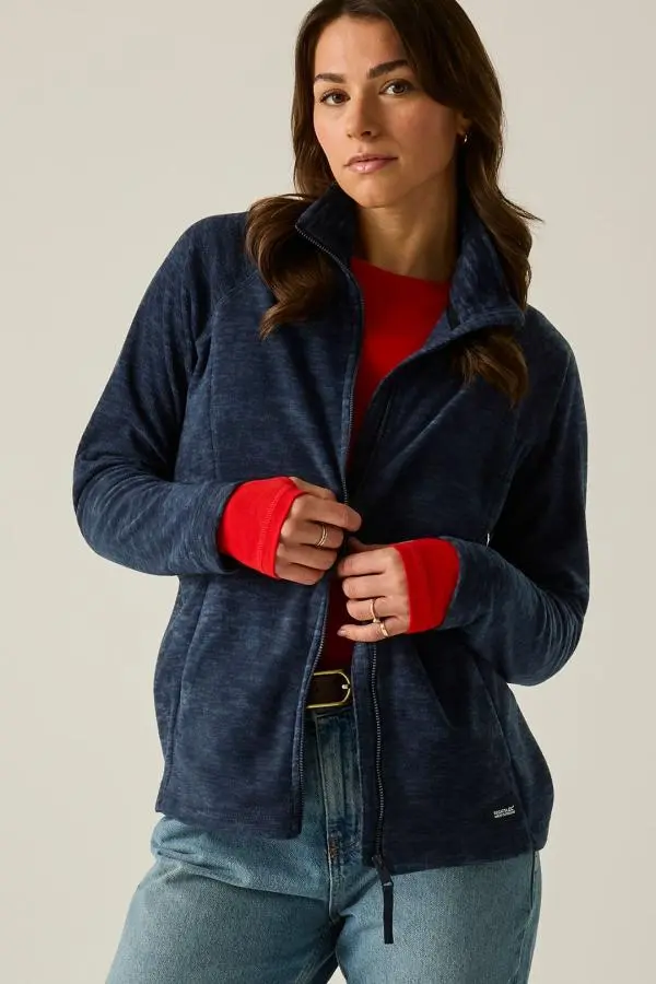 Regatta Women's Mayse Full Zip Lightweight Marl Fleece in Navy 