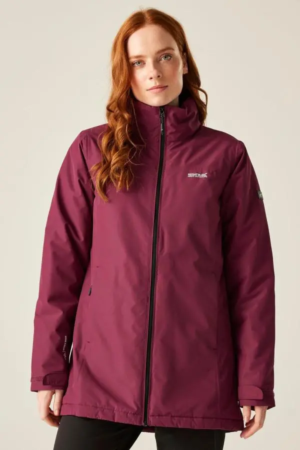 Regatta Women's Tamlin Hooded Breathable Waterproof Insulated Jacket in Red 