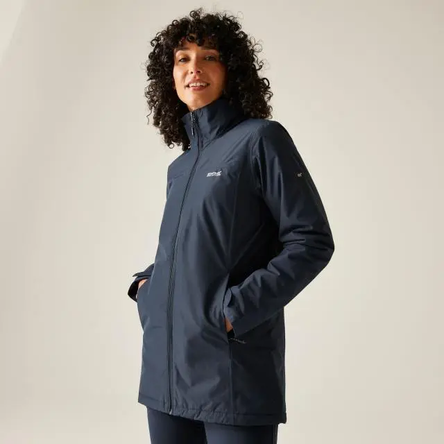 Regatta Women's Tamlin Hooded Breathable Waterproof Insulated Jacket in Navy | Size: 18