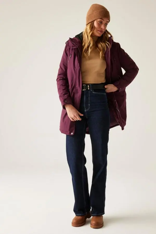 Regatta Women's Valenta Hooded Waterproof Breathable Insulated Jacket in Purple 